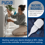 Deluxe Electric Throw Heated Double Over Blanket Soft Fleece 9 Heat & 12 Timer Settings | L | Navy Blue