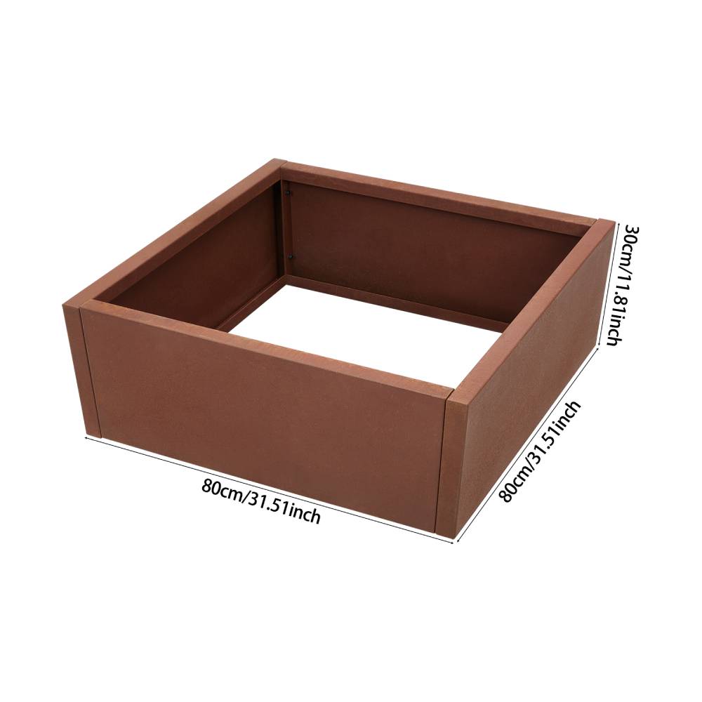 Rusty Raised Bed Steel Planter Box – Outdoor Garden Flower Bed, Weatherproof Rust Finish, Durable Raised Planter For Patio & Yard | Small