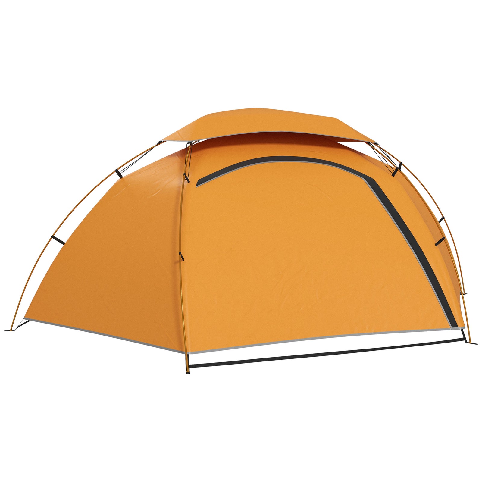 Camping Tent Dome Tent With Removable Rainfly For 1-2 Man | Orange