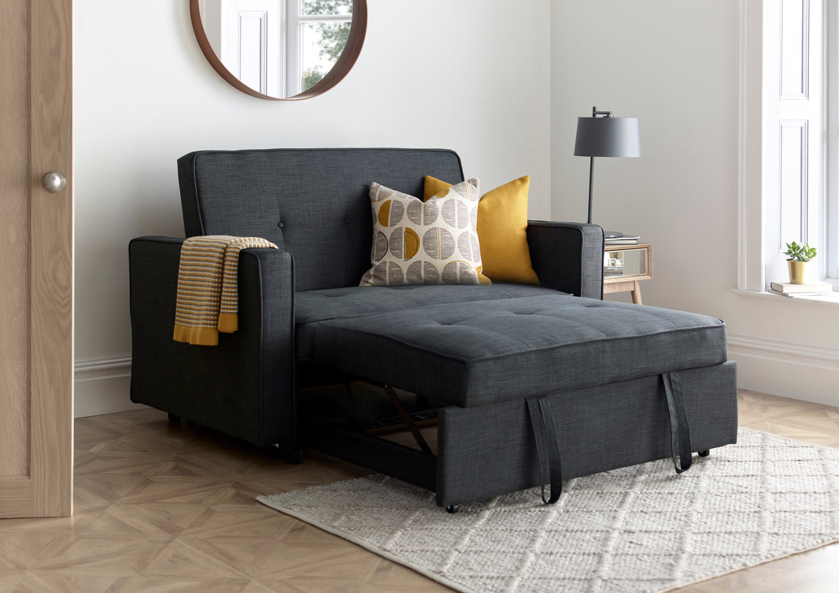 Troy 2 Seater Adjustable Sofa Bed | 2 Person | Grey