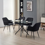 Elegant Miami Dining Table Set With 4 Velvet Charlotte Chairs | Black