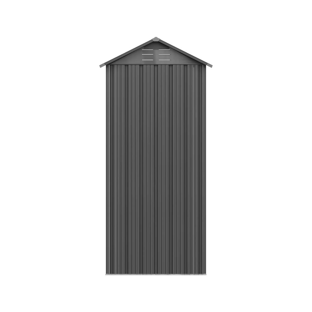 Metal Garden Storage Cabinet 2.7×1.9 Ft Apex Roof Shed With Adjustable 2 Shelves &  Lockable Double Doors | Grey