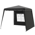 2.4x2.4m Pop Up Gazebo With 2 Sidewalls And Carry Bag | Black