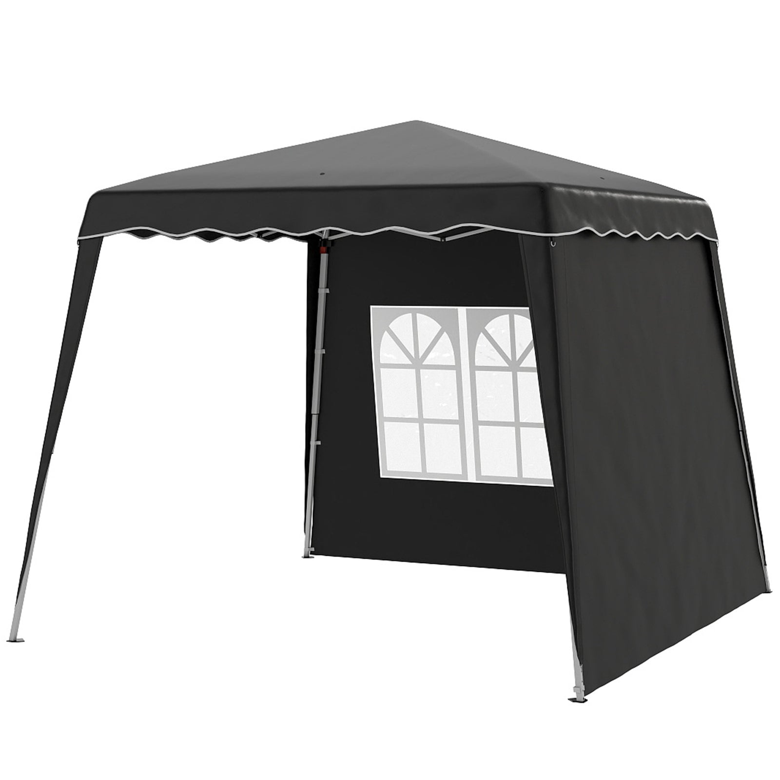 2.4x2.4m Pop Up Gazebo With 2 Sidewalls And Carry Bag | Black