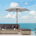 2.5m Wood Garden Parasol Sun Shade | White