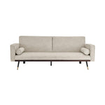 Faux Suede Click-clack Sofa Bed - 3 Seater | Cream