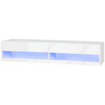 High Gloss Tv Stand Wall Mounted With Led | White