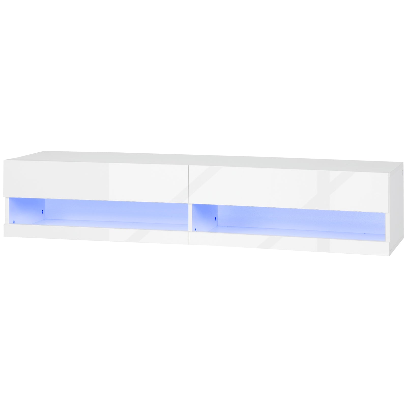High Gloss Tv Stand Wall Mounted With Led | White