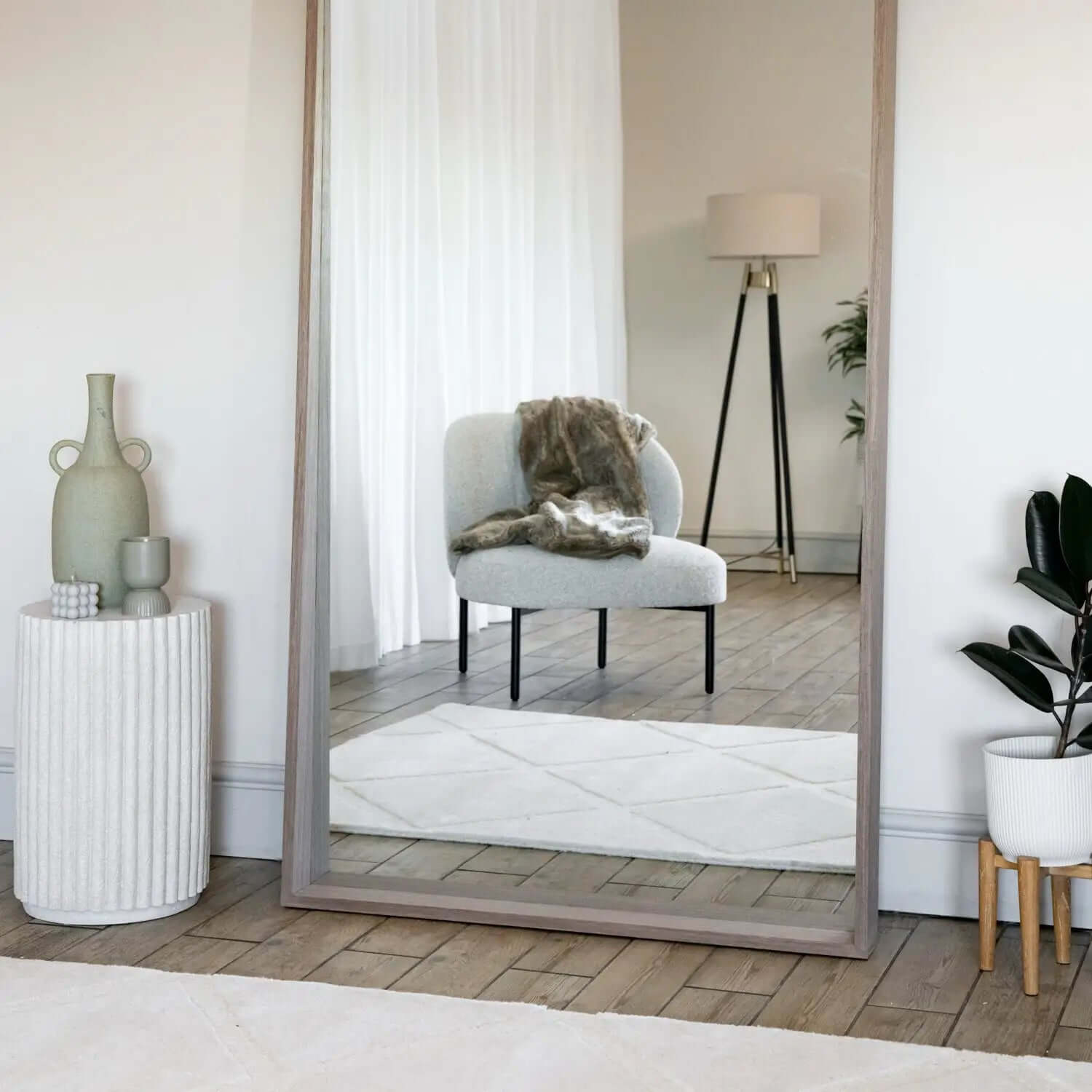Hanaka - Rectangle Mirror | 200cm x 100cm | Walnut Wood