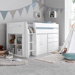 Lacy Storage Mid Sleeper Bed | Single | White