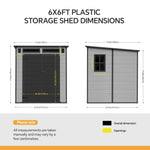 Breeins 6 X 6ft Outdoor Garden Pent Roof Tool Storage Shed