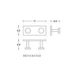 Double Towel Hook, Robe Hook, Self-adhesive, White, Stick Collection