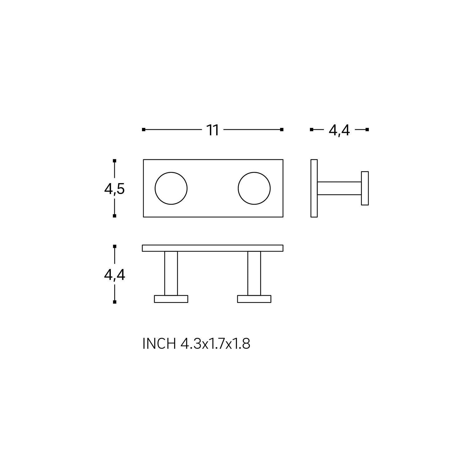 Double Towel Hook, Robe Hook, Self-adhesive, White, Stick Collection