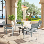 Garden Chairs Set, Stackable & Rattan Effect | Light Grey