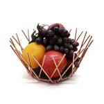 Fruit Bowl Basket Copper Metal Wire Slate Storage Display