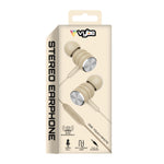 Bass Enhancement One-touch Remote, Stereo Earphones | Cream