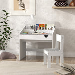Children Study Table And Chair W/ Storage, Pull-out Drawer | Grey
