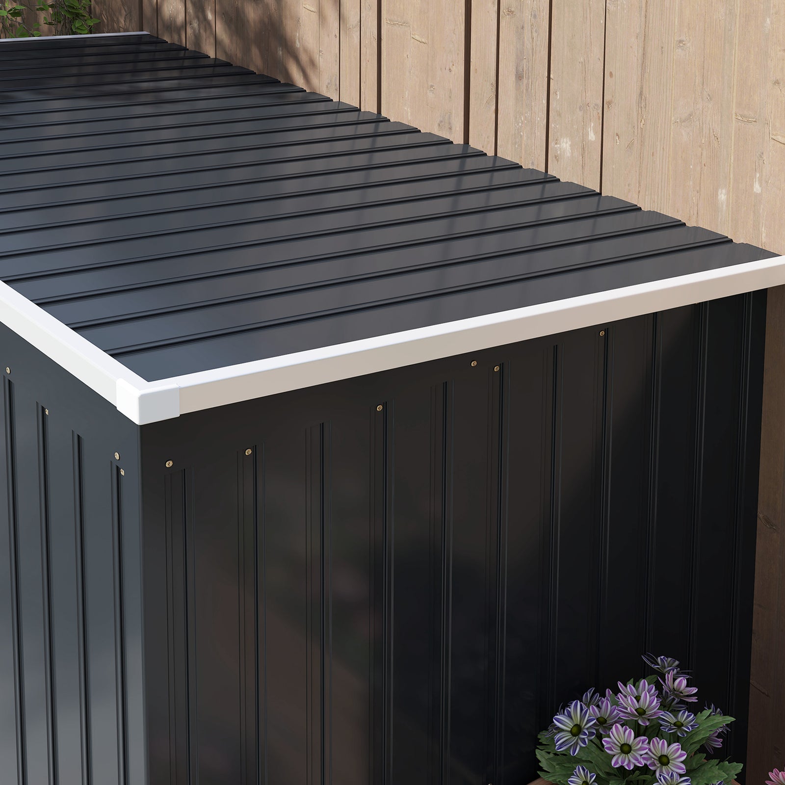 7 X 4ft Garden Shed With Foundation Kit, Double Door & Vents