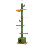 230-275cm Floor-to-ceiling Cat Tree For Indoor Cats With Cat House
