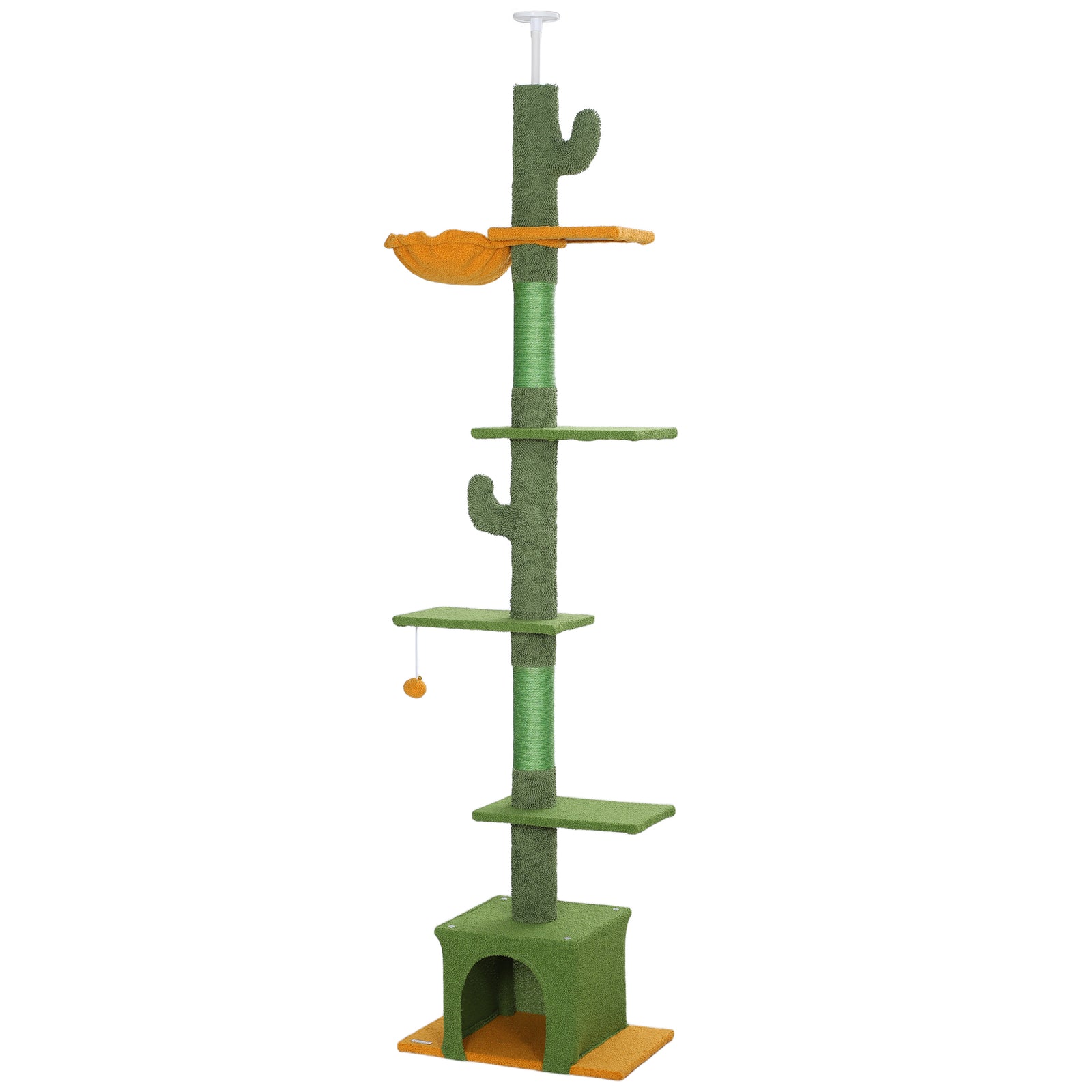 230-275cm Floor-to-ceiling Cat Tree For Indoor Cats With Cat House