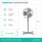 16" Pedestal Fan - Grey