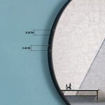 40cm/60cm/80cm Diameter Nordic Round Round Wall Mirror Bathroom Framed Mirror Wall Hanging | 80cm | Black