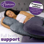 C Shaped Pregnancy Pillow, 140x65x20cm Shredded Memory Foam Full Body Maternity Cushion For Sleeping | C Shape | Dark Grey
