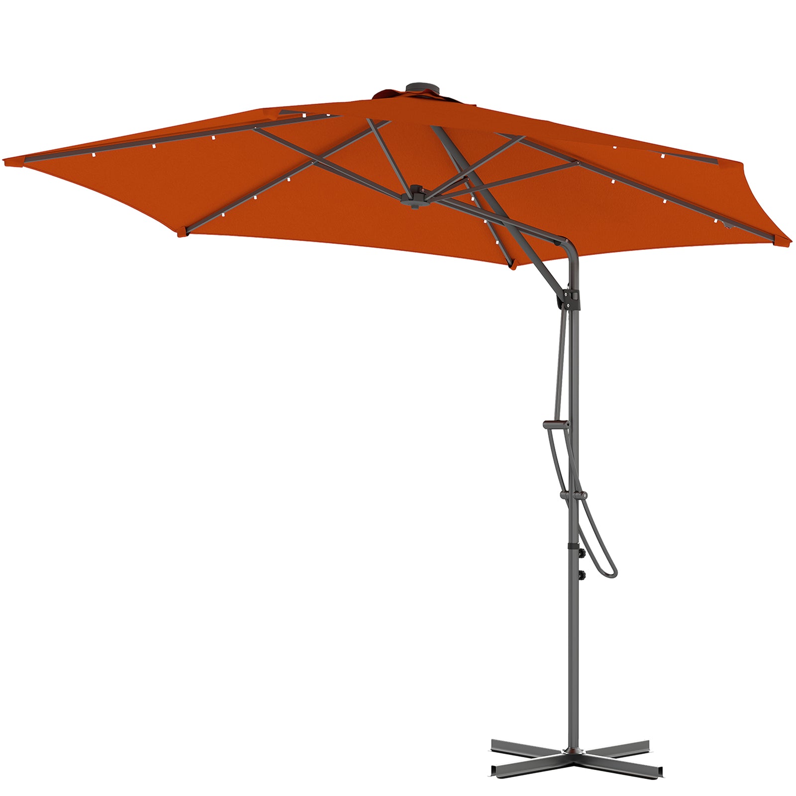 3m Cantilever Parasol W/ Waterproof Cover | Orange