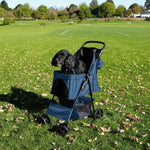 Pet Stroller With Rain Cover & Caddy Bag | Blue