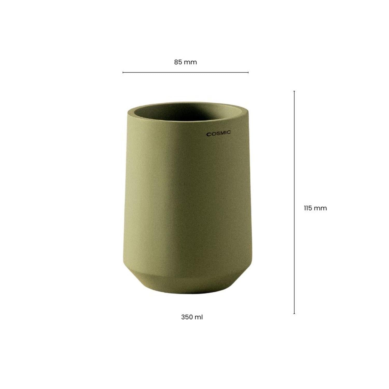 Toothbrush Holder, Big Capacity, Durable, Polyresin, Sage Green, Saona
