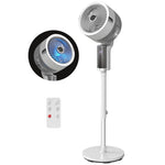 HOMCOM 20 Db Standing Fan With Oscillating, 8 Speeds, Led Light, White