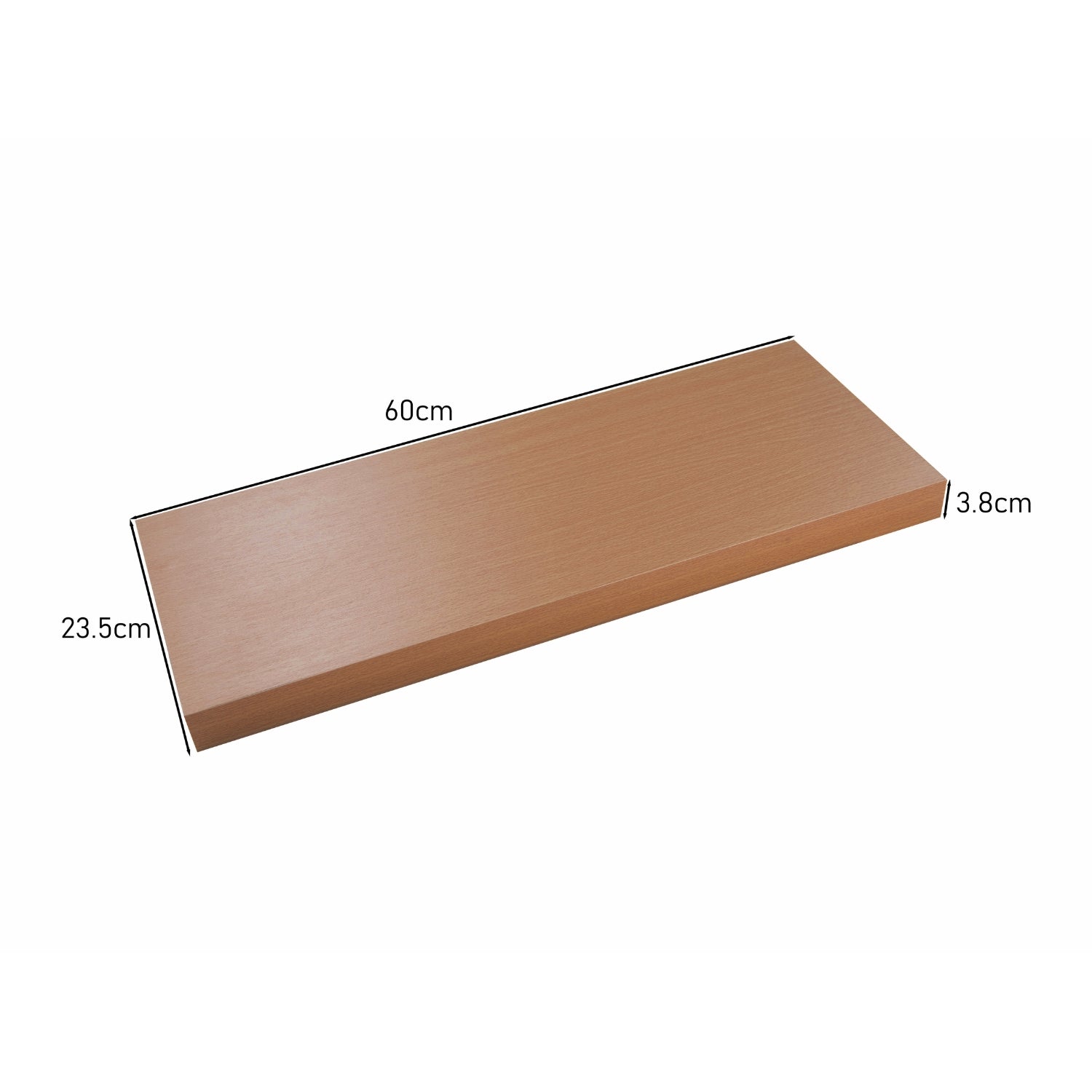 Floating Shelves Pack Of 2 60cm Light Oak