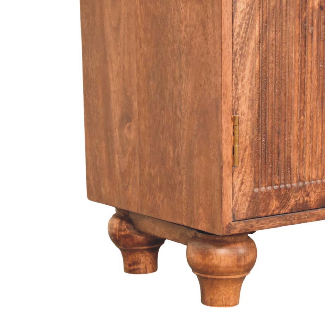 Solid Wood Arco Groove Sideboard, 2 Doors And 2 Shelves, Dark Brown