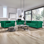 Button Tufted Velvet Living Room Armchair | Green