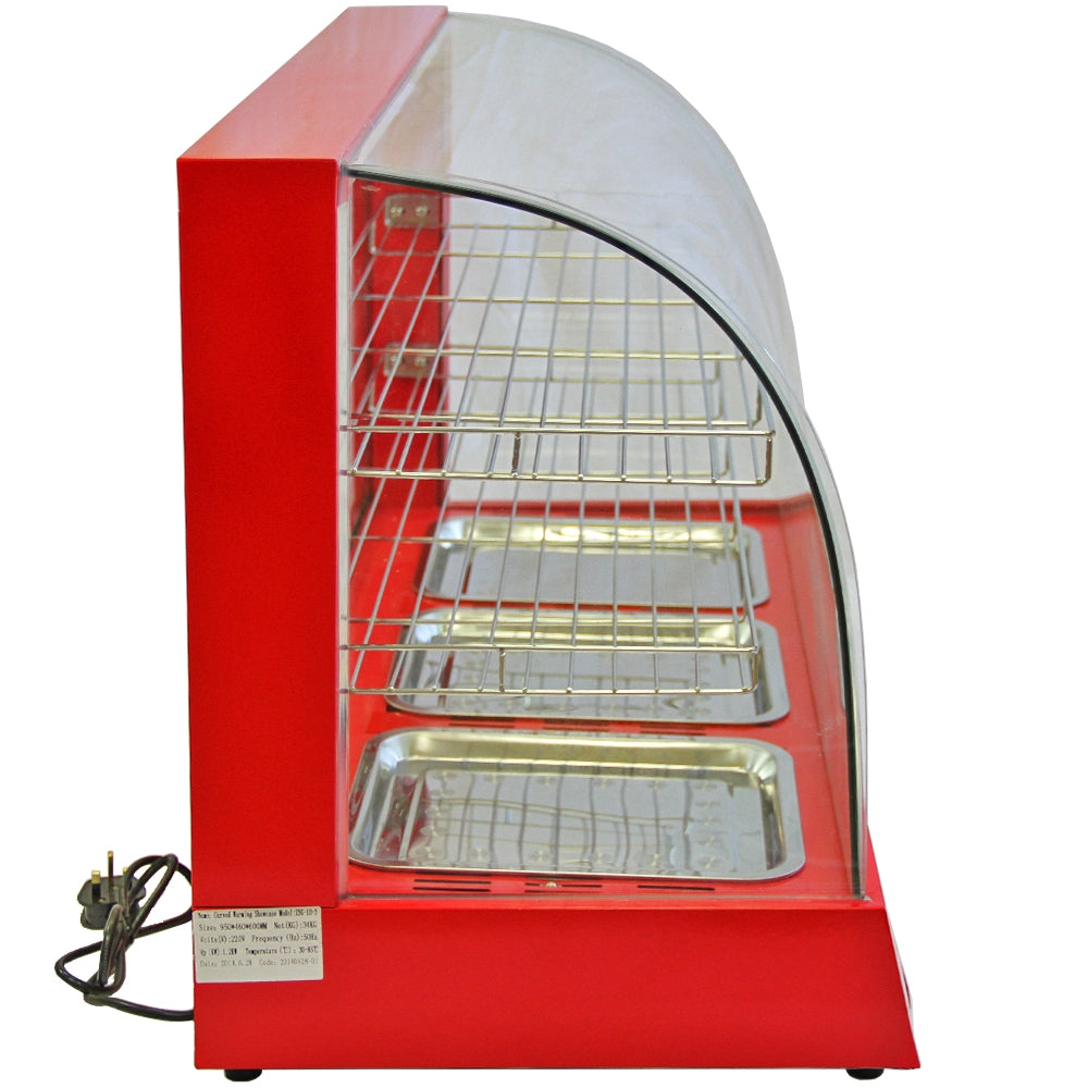 Wide Glass Food Warmer | 90cm | Red