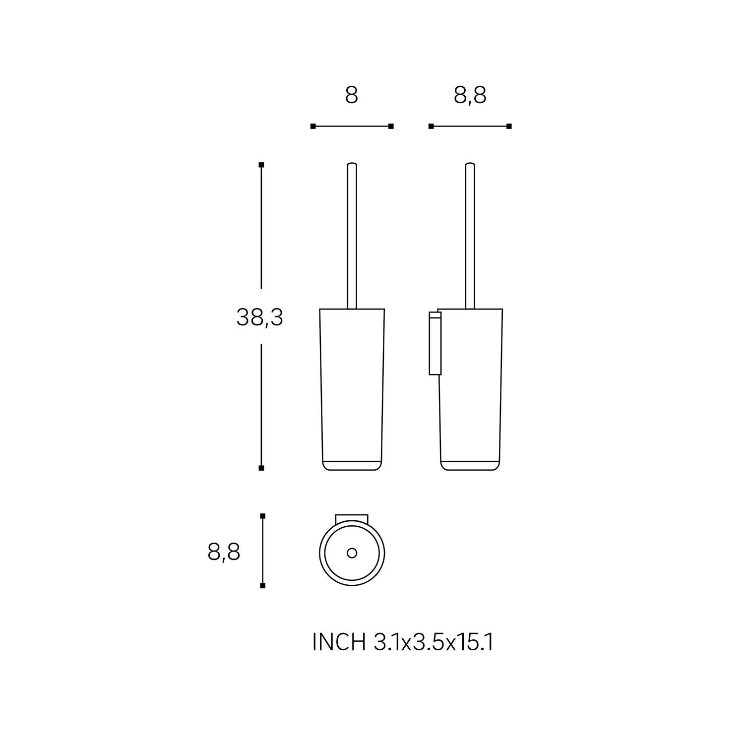 Toilet Brush, Screw-in Or Self-adhesive, Chrome Silver, Next Collection