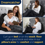 Large Reading Pillow, Shredded Memory Foam Cuddle Cuddle Cushion Backrest, Arm Support ,washable Velvet Cover | L | Black