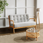 Wooden Frame 2-seater Sofa – Modern Upholstered Loveseat