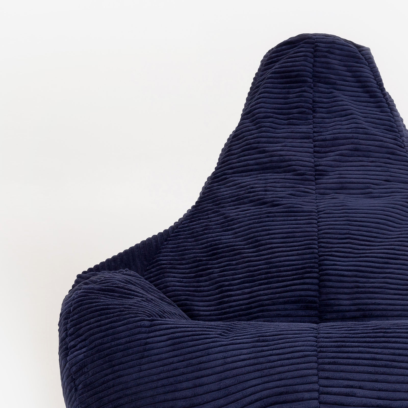 Dalton Cord Bean Bag Chair & Pouffe | Navy Blue
