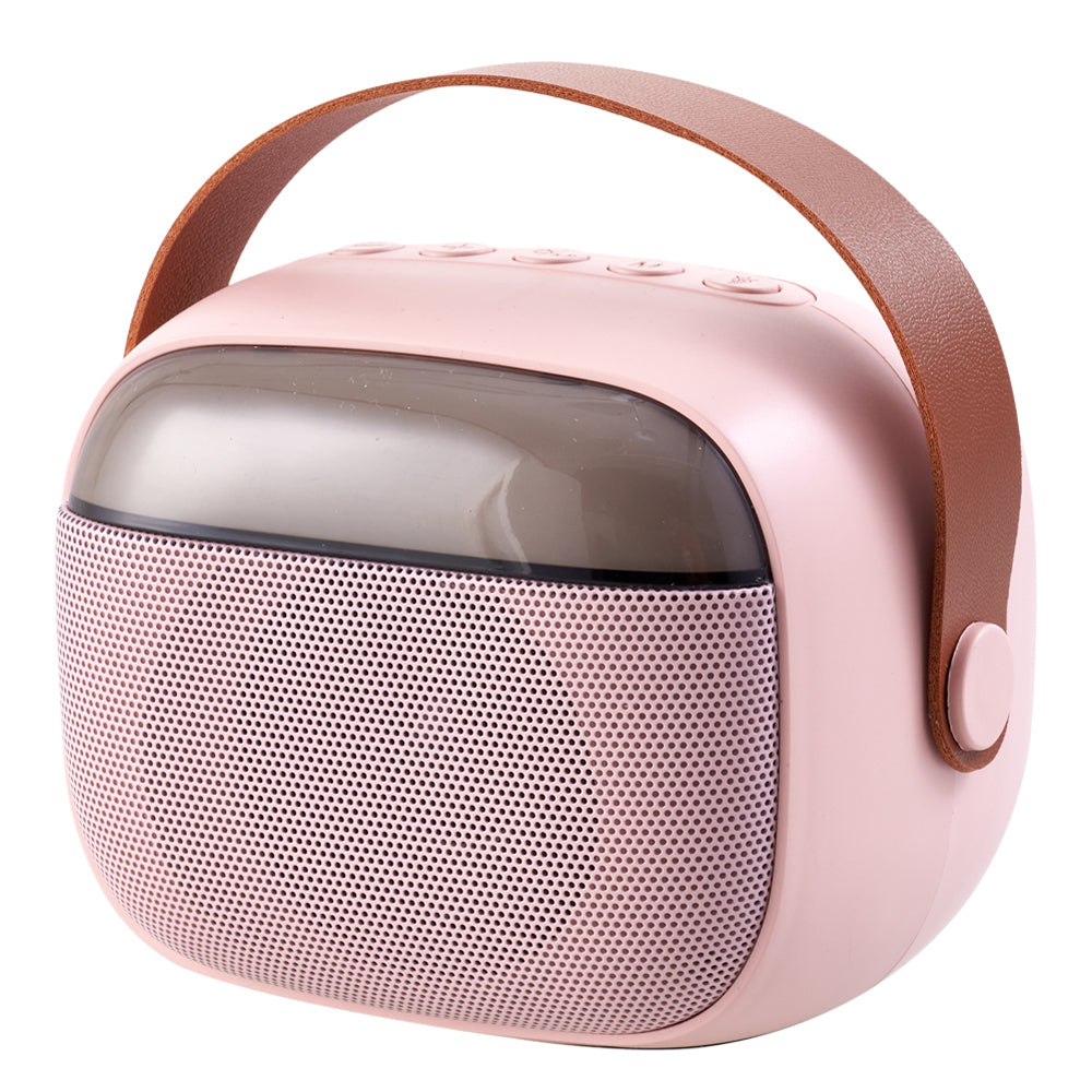 Portable Karaoke Speaker With Two Wireless Microphones And Rgb Lights | Pink