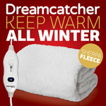 Electric Blanket Fully  Fitted Sherpa  Fleece Heated Bed Underblanket 3 Heat Settings | Single | White