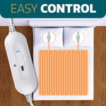 Electric Blanket Heated Bed Underblanket Polyester Detachable Control 3 Heat Settings | Double | White