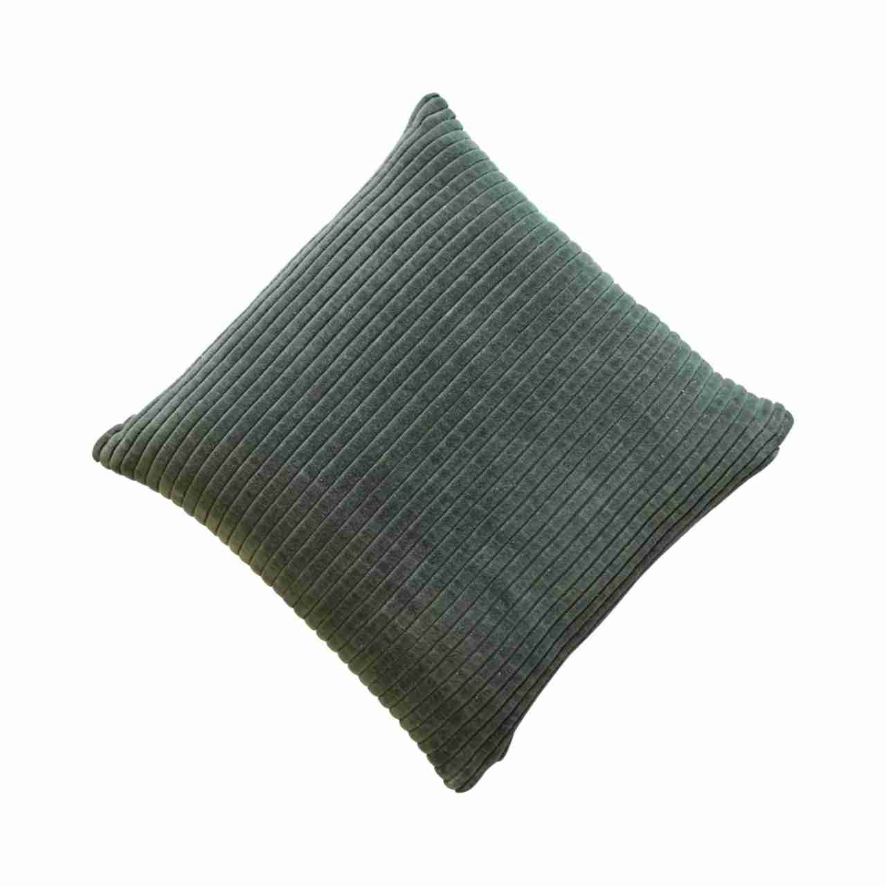 Ribbed Cushion Set, Velvet Fabric | Set-of-2 | Green