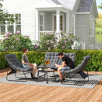 4 Pc Garden Furniture Set With Loveseat, Chairs, Table | Gray