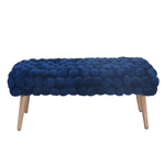 Cushla Bubbly Velvet Large Footstool | Dark Blue