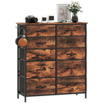 HOMCOM Fabric Chest Of Drawers, 10 Drawer Dresser For Bedroom