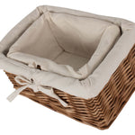 Wicker Set Of 2 Autumn Double Steamed Willow Tray With Lining