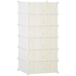 6 Tier Shoe Rack Plastic Storage Cabinet Modular Shoe Tower | One Size | White
