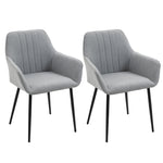 Dining Chairs Set Of 2 Linen Fabric Accent Chairs Metal Legs