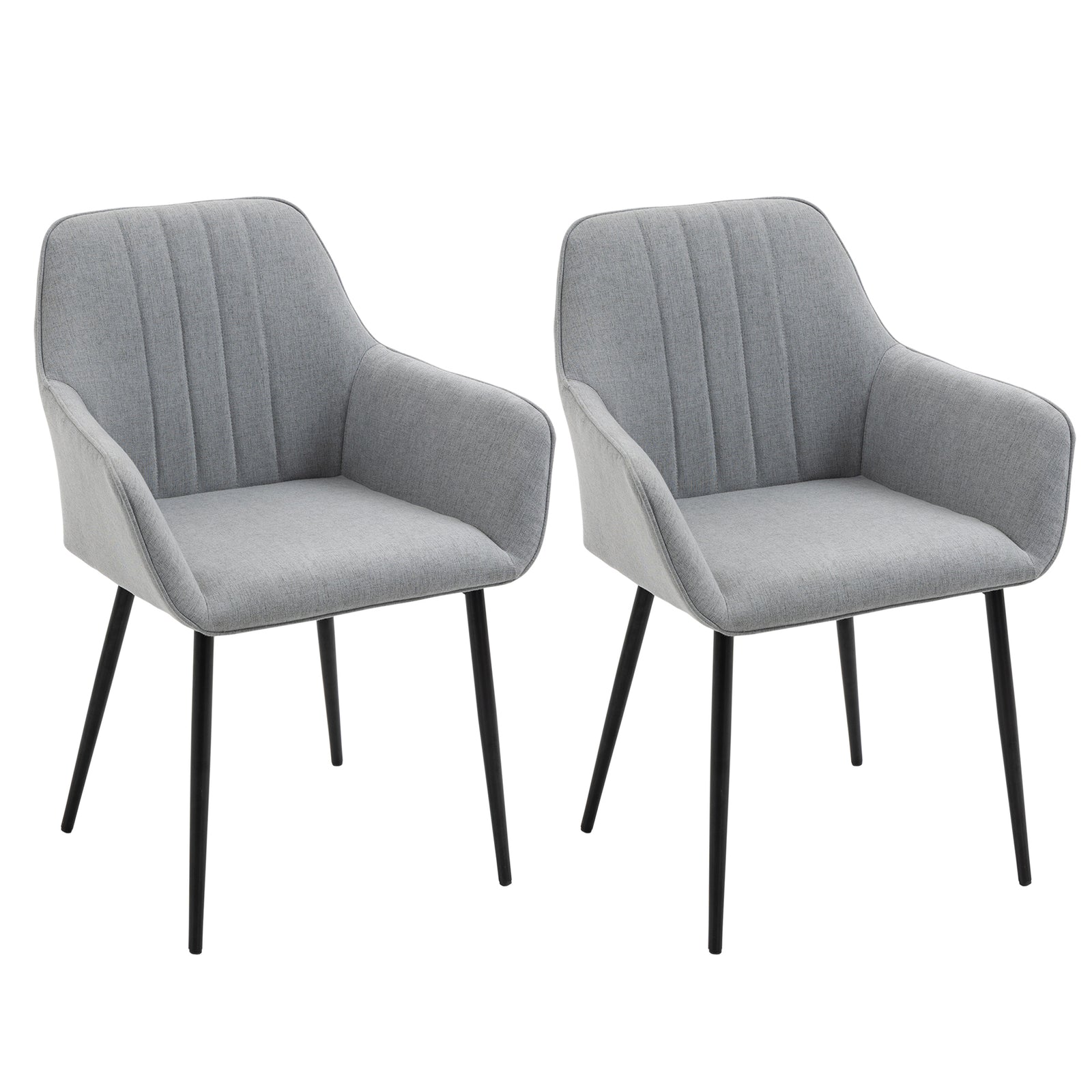 Dining Chairs Set Of 2 Linen Fabric Accent Chairs Metal Legs